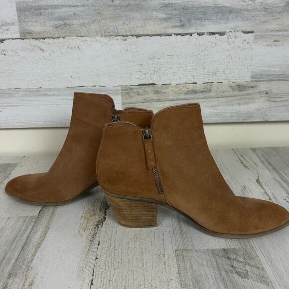 Frye Womens 10 Brown Suede Leather Side Zip Western Heeled Ankle Boots - Picture 6 of 10